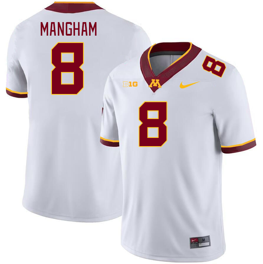 Men #8 Jaren Mangham Minnesota Golden Gophers College Football Jerseys Stitched-White